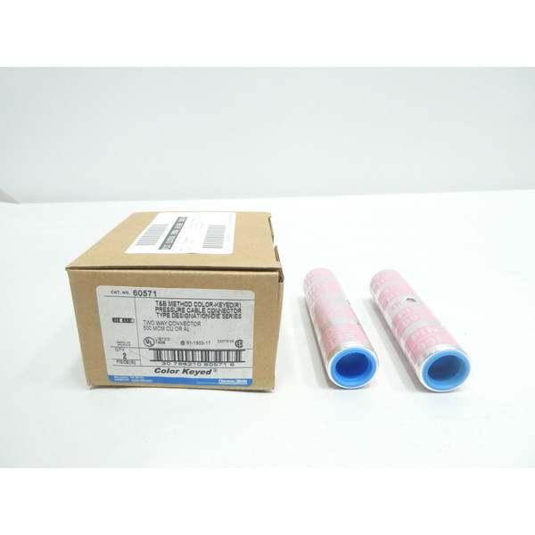 Abb COLOR-KEYED PINK METHOD COLOR-KEYED PRESSURE CABLE CONNECTOR, 2PK 60571